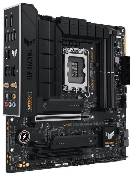ASUS TUF GAMING B760M-PLUS WIFI/LGA 1700/mATX Základní deska, Intel B760, LGA1700, 4× DDR5 DIMM (max. 192GB), 2× M.2, Wi-Fi, DisplayPort, HDMI, USB-C, mATX