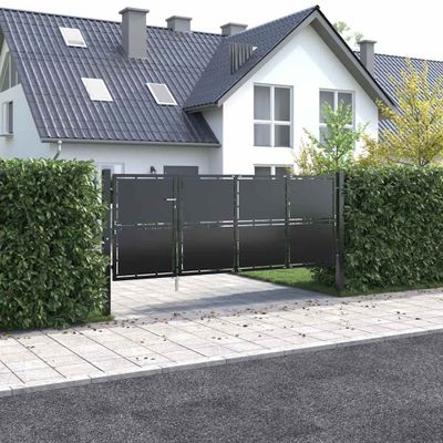 vidaXL Záhradná brána z ocele 350x125 cm antracitová