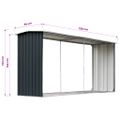 vidaXL Záhradná kôlňa na drevo antracitová 330x92x153 cm galvanizovaná oceľ