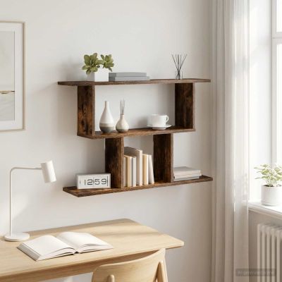 vidaXL Stenná polica Dymový dub 80 x 15 x 50,5 cm Kompozitné drevo