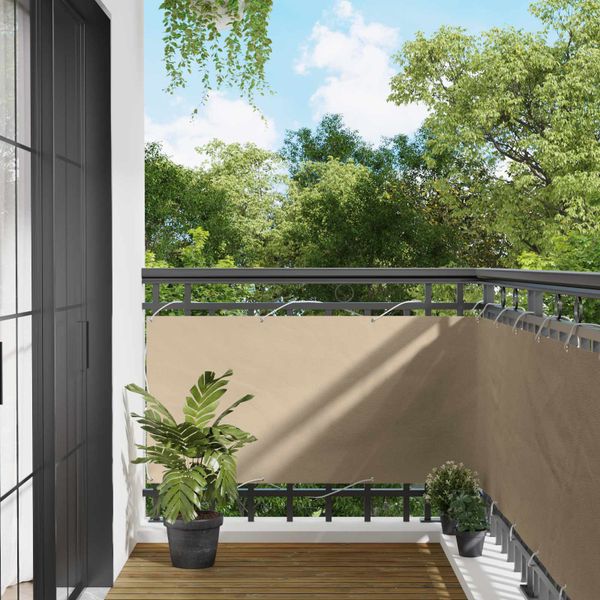 vidaXL Balkónová obrazovka Béžová 75 x 200 cm PU potiahnutý oxford alu