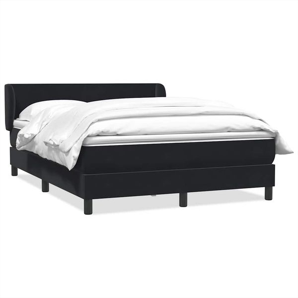 vidaXL Posteľný rám boxspring s matracom čierny 160x210 cm zamat