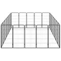 vidaXL Ohrádka pre psov 24 panelov čierna 50x100 cm práškovaná oceľ