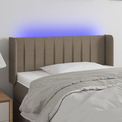 vidaXL Čelo postele s LED sivohnedé 83x16x78/88 cm látka