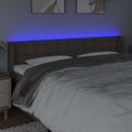 vidaXL Čelo postele s LED sivohnedé 163x16x78/88 cm látka