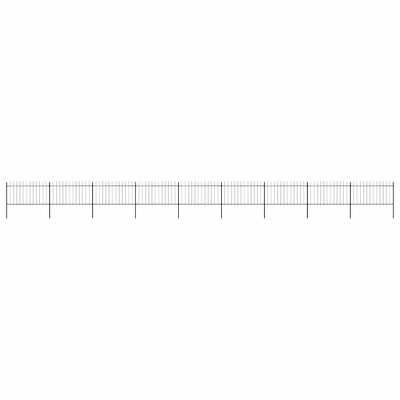 vidaXL Záhradný plot s vrchnou časťou z ocele 1506x100 cm čierny