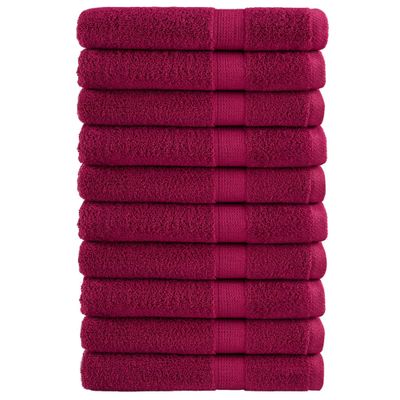 vidaXL Prémiové uteráky SOLUND 10 ks bordové 100x200 cm 600 g/m2