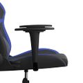 vidaXL Masážna herná stolička čierna a modrá umelá koža