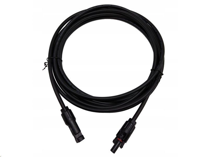 Solárny kábel 5 m predlužovací H1Z2Z2-K, 6 mm2, čierny s konektormi MC4