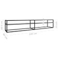 vidaXL TV stolík priehľadný 220x40x40,5 cm tvrdené sklo