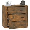 vidaXL Komoda dymový dub 80x33x70 cm spracované drevo