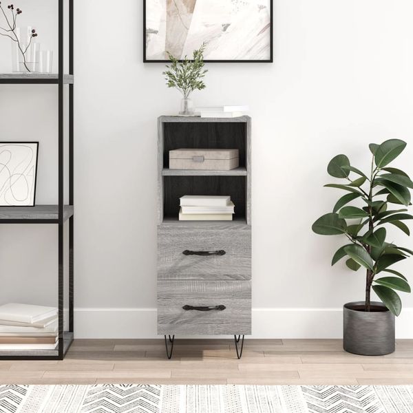 vidaXL Komoda sivý dub sonoma 34,5x34x90 cm spracované drevo