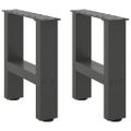 vidaXL Nohy ku konferenčnému stolíku, antracitové, 2 ks, 40 x (30-31) cm, oceľové