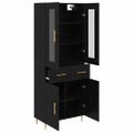 vidaXL Highboard 2 ks Čierny dub 69,5 x 34 x 180 cm Kompozitné drevo