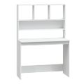 vidaXL Stolík so zásuvkami biely 102x45x148 cm spracované drevo