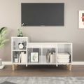 vidaXL TV skrinka lesklá biela 100x35x55 cm spracované drevo