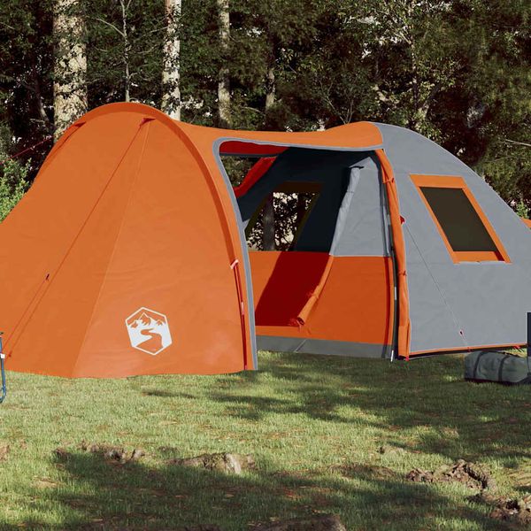 vidaXL Rodinný stan, kupola, 6 osôb, oranžový, vodoodolný