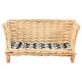 vidaXL Košík pre psa s vankúšom 50x33x30 cm, prírodná vŕba