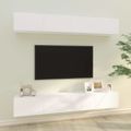 vidaXL Nástenné TV skrinky 4 ks biele 100x30x30 cm
