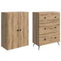 vidaXL Sada skríň 2 ks 66 x 34,5 x 90 cm Kompozitné drevo Dub artisan