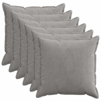vidaXL Poťah na podložku 6 ks HOUTEN Svetlosivá 55 x 55 cm manšestr