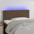 vidaXL Čelo postele s LED tmavohendé 90x5x78/88 cm látka