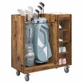 vidaXL Golfová skriňa s kolesom Staré drevo 90 x 45 x 98 cm