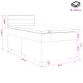 vidaXL Posteľ boxspring s matracom Tmavosivá 90 x 200 cm Látka