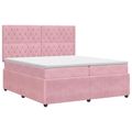 vidaXL Posteľ boxspring s matracom Ružová 200 x 200 cm Zamat
