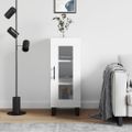 vidaXL Komoda biela 34,5x34x90 cm spracované drevo
