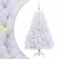 vidaXL Umelý Sklápací Vianočný Stromček Biela 150 cm PVC a oceľ
