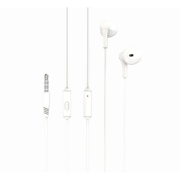 XO drôtové slúchadlá EP39 jack 3,5mm biele