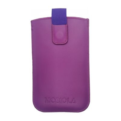 Vysúvacie puzdro pre MOBIOLA MB800, kožené, fialové