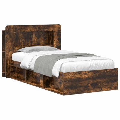 vidaXL Rám postele so skladom Dymový dub 80 x 200 cm Kompozitné drevo