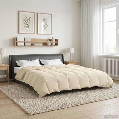 vidaXL Zimný prehoz Šnurovaný Krémová 200 x 220 cm Mikrovlákno