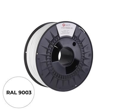 Tlačová struna (filament) C-TECH PREMIUM LINE, ABS, dopravná biela, RAL9003, 1,75mm, 1kg
