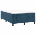 vidaXL Posteľný rám s boxspringom tmavomodrý 120x200 cm zamat
