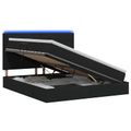 vidaXL LED úložná posteľ s matracom Čierna 160 x 200 cm Látka