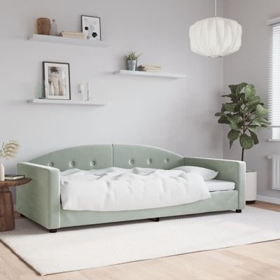 vidaXL Denná posteľ svetlosivá 100x190 cm zamat