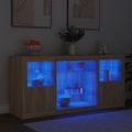 vidaXL Komoda s LED svetlami dub sonoma 142,5x37x67 cm
