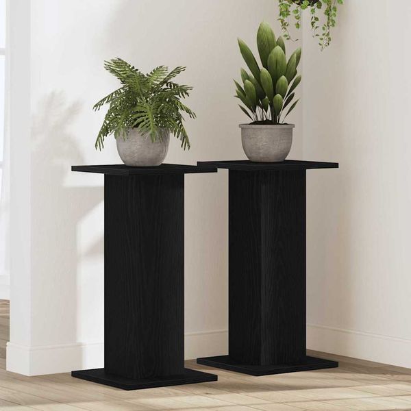 vidaXL Stojan na rastliny 2 pcs Čierny dub 30 x 30 x 60 cm