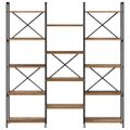 vidaXL Regál na knihy 156 x 25 x 167 cm Kompozitné drevo Staré drevo