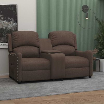 vidaXL 2-miestna sklápacia pohovka držiak pohárov sivohnedá látka
