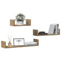 vidaXL Nástenné police 3 ks dub artisan kompozitné drevo