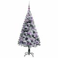 vidaXL Umelý vianočný stromček Biela 150 cm PVC a Oceľ a Plast