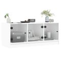 vidaXL TV skrinka so sklenenými dvierkami biela 102x37x42 cm