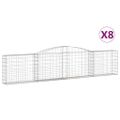 vidaXL Oblúkové gabionové koše 8 cm 400x30x80/100cm pozinkované železo