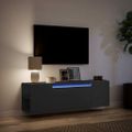 vidaXL TV nástenná skrinka s LED svetlami čierna 135x31x39,5 cm