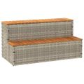 VidaXL vírivka Step svetlosivá 100x50x50,5cm polyratan a akácia