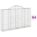 vidaXL Oblúkové gabionové koše 4 ks 200x30x120/140 cm pozink. železo